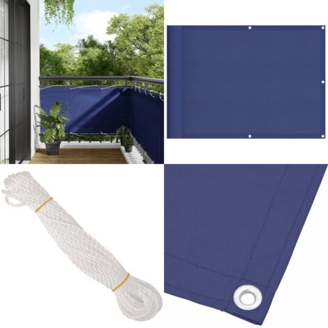Écran de balcon bleu 75x700 cm 100% polyester oxford - Paravent de balcon - Protection de balcon