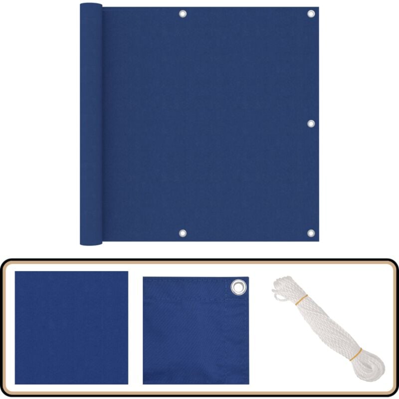 Vidaxl - cran de balcon Bleu 90x300 cm Tissu Oxford - Écran De Balcon - Intimité Balcon - Parasol Balcon - Voile D'ombrage - Protection Solaire
