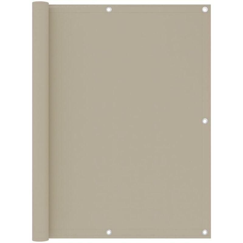 Helloshop26 - cran de balcon brise pare vue protection confidentialité 120 x 600 cm tissu oxford beige