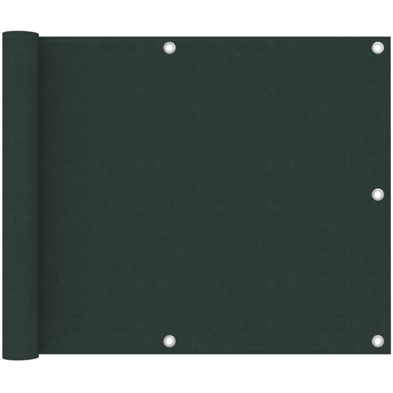 Helloshop26 - cran de balcon brise pare vue protection confidentialité 75 x 400 cm tissu oxford vert foncé