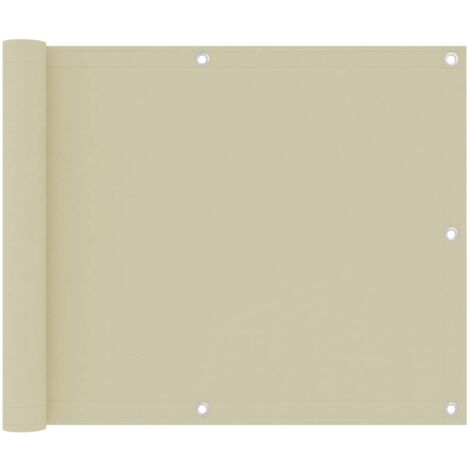 Écran de balcon brise pare vue protection confidentialité 75 x 500 cm tissu oxford crème