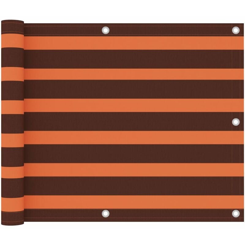 Écran de balcon brise pare vue protection confidentialité 75 x 500 cm tissu oxford orange et marron