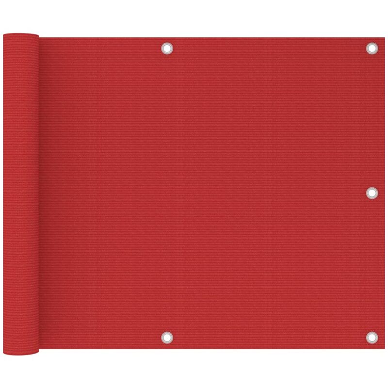 Cran de balcon brise pare vue protection confidentialité 75 x 600 cm pehd rouge - Rouge