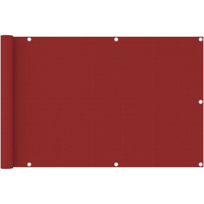 Helloshop26 - cran de balcon brise pare vue protection confidentialité 90 x 400 cm pehd rouge - Rouge