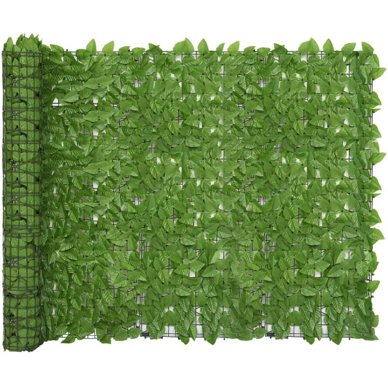 Helloshop26 - cran de balcon brise pare vue protection confidentialité avec feuilles 300 x 150 cm vert - Vert
