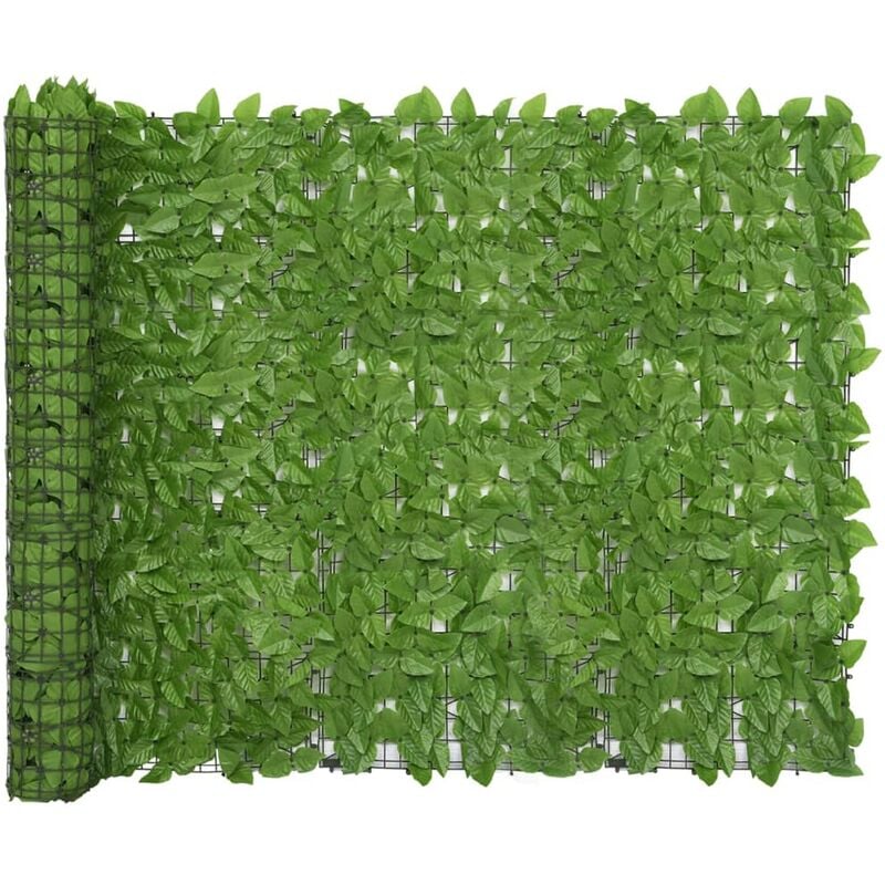 Helloshop26 - cran de balcon brise pare vue protection confidentialité avec feuilles 400 x 150 cm vert - Vert