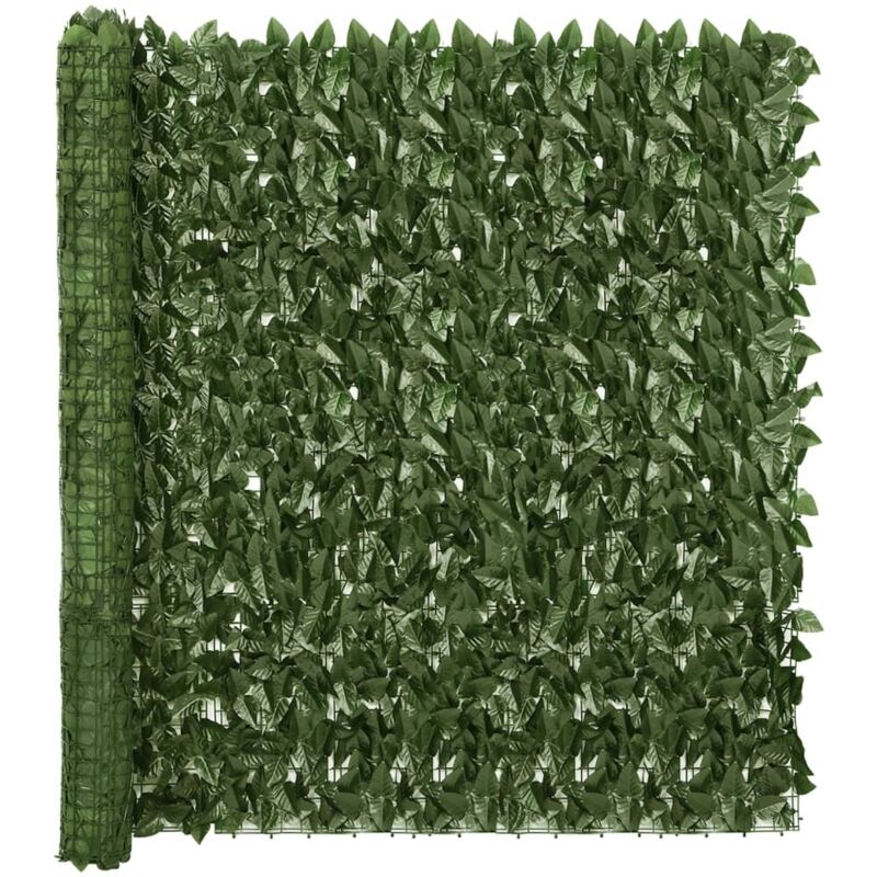 Helloshop26 - cran de balcon brise pare vue protection confidentialité avec feuilles vert foncé 600 x 150 cm - Vert