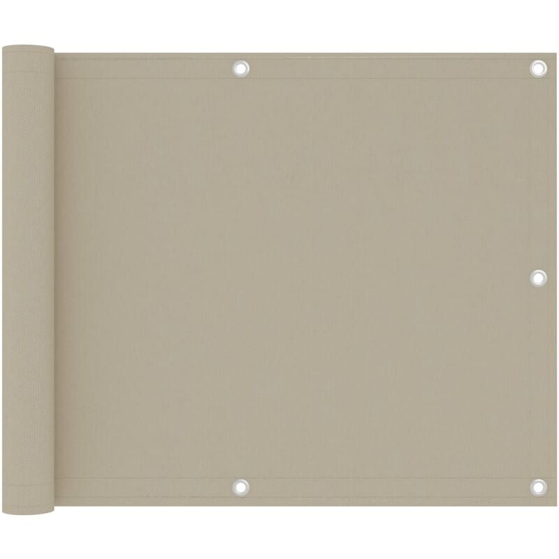 Helloshop26 - cran de balcon brise pare vue protection confidentialité beige 75 x 500 cm tissu oxford