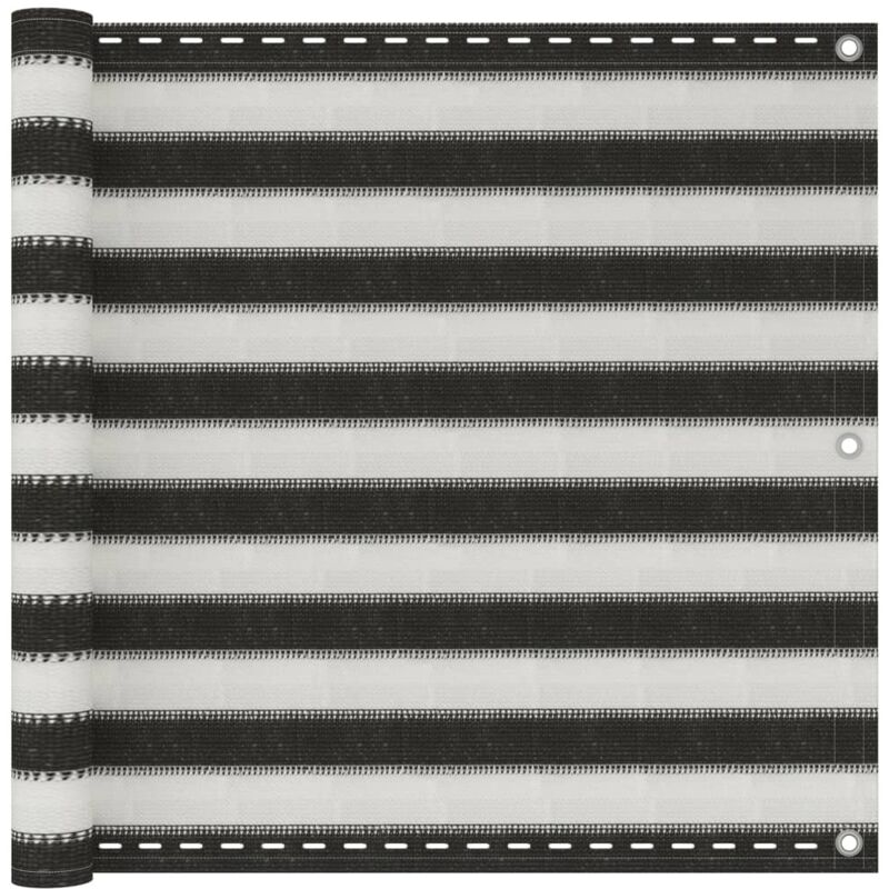 Helloshop26 - cran de balcon brise pare vue protection confidentialité en pehd 90 x 400 cm anthracite et blanc