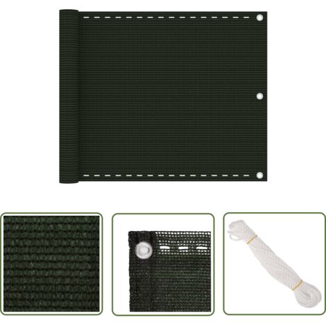 Écran de balcon， Brise vue Pour Balcon Vert foncé 75x600 cm PEHD GHJ15765