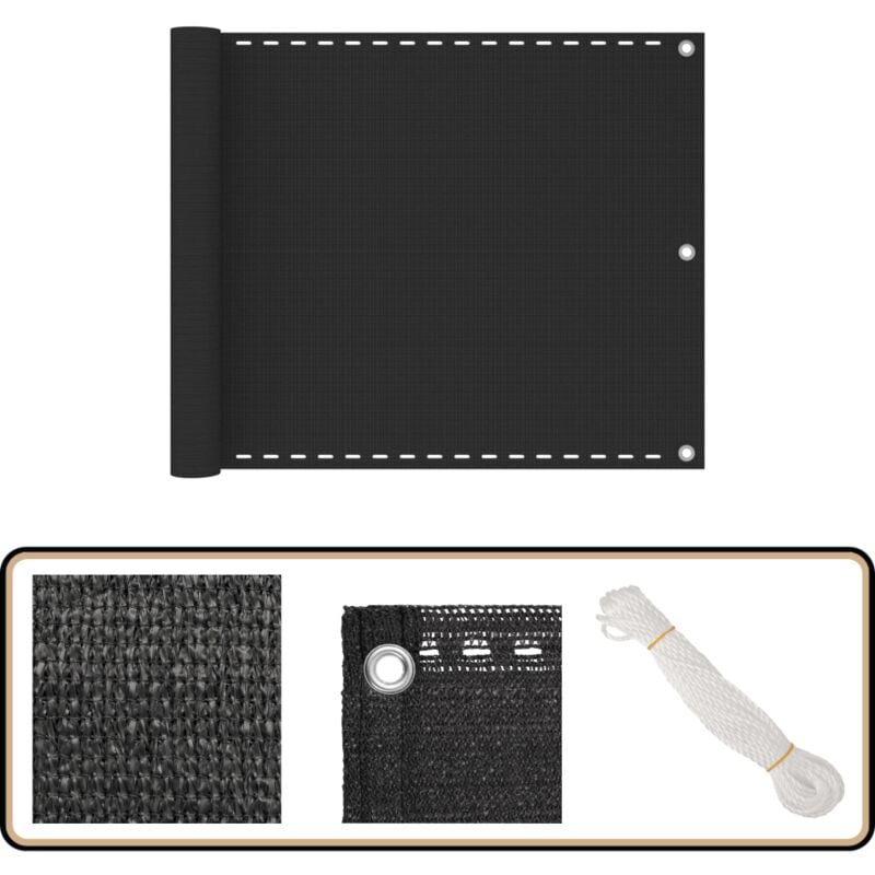 Vidaxl - cran de balcon en pehd 75 x 600 cm Anthracite - Écran De Balcon - Protection Solaire - Intimité Balcon - Voile D'ombrage - Parasol Balcon