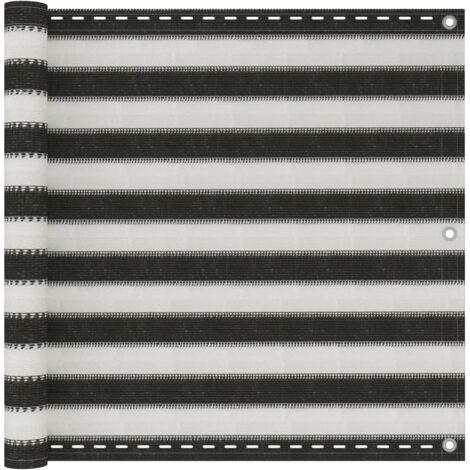 Écran de balcon en PEHD 90x400 cm Anthracite et blanc