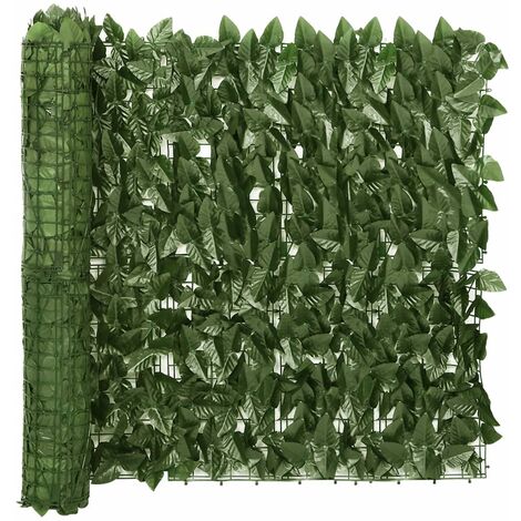 Écran de balcon Magnifique - Brise Vue Jardin Terrasse - avec feuilles vert foncé 300x75 cm Chic-450465
