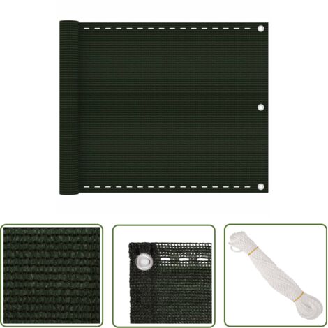 Écran de balcon Magnifique - Brise Vue Jardin Terrasse - Vert foncé 75x500 cm PEHD Chic-144955