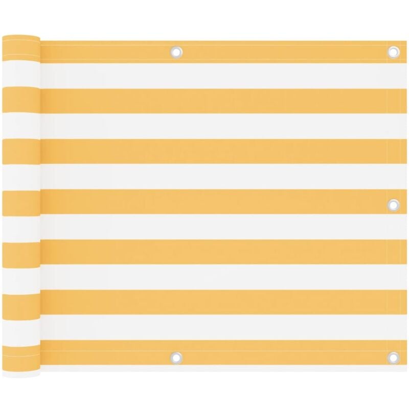 Maisonchic - cran de balcon - brise vue pour balcon blanc et jaune 75x500 cm tissu oxford pwfn32643 DS8896 design in