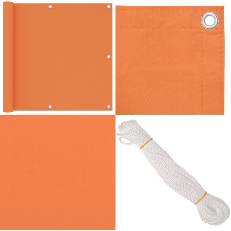 Cran de balcon Orange 90x500 cm Tissu Oxford - Écran De Balcon - Intimité Balcon - Parasol Balcon - Voile D'ombrage - Protection Solaire - Home &