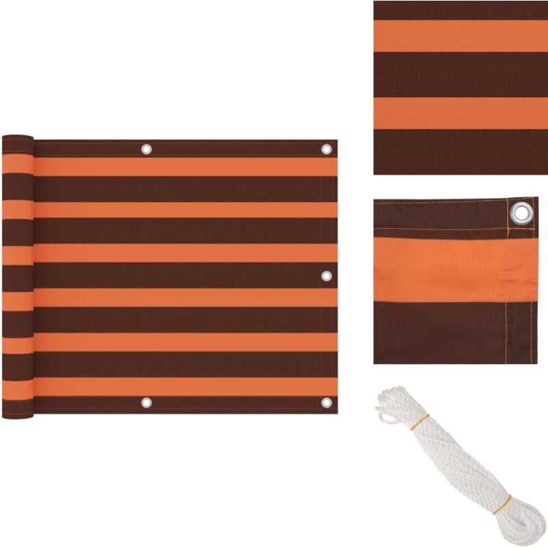 Vidaxl - cran de balcon Orange et marron 75x500 cm Tissu Oxford - Écran De Balcon - Paravent De Balcon - Intimité Balcon - Protection Solaire Balcon