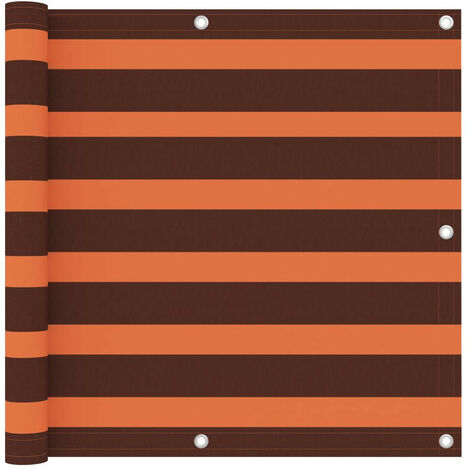 Écran de balcon Orange et marron 90x400 Tissu Oxford