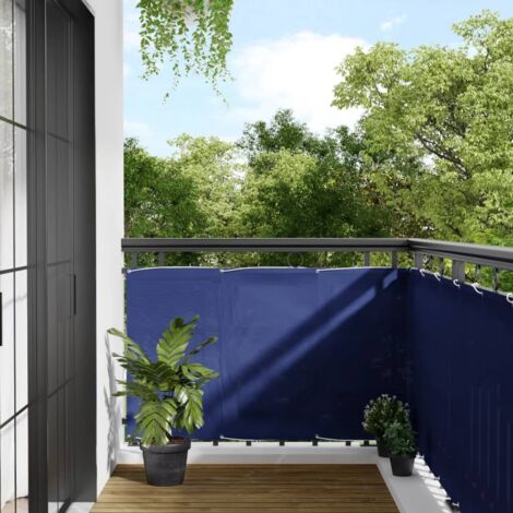 Écran de balcon-Paravents de balcon-Protection latérale de balco bleu 90x1000 cm 100% polyester oxford 286486