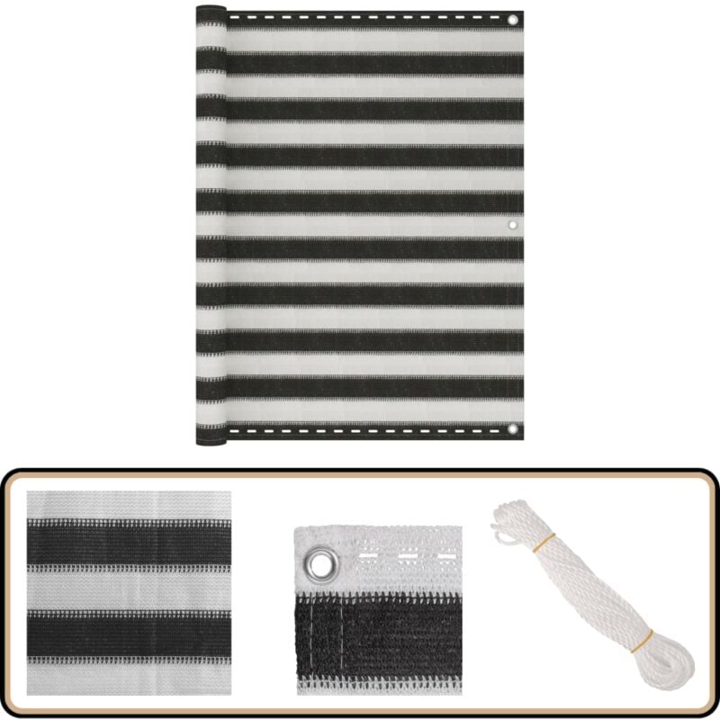 Vidaxl - cran de balcon pehd 120x400 cm Anthracite et blanc - Écran De Balcon - Parasol - Voile D'ombrage - Intimité Balcon - Protection Solaire