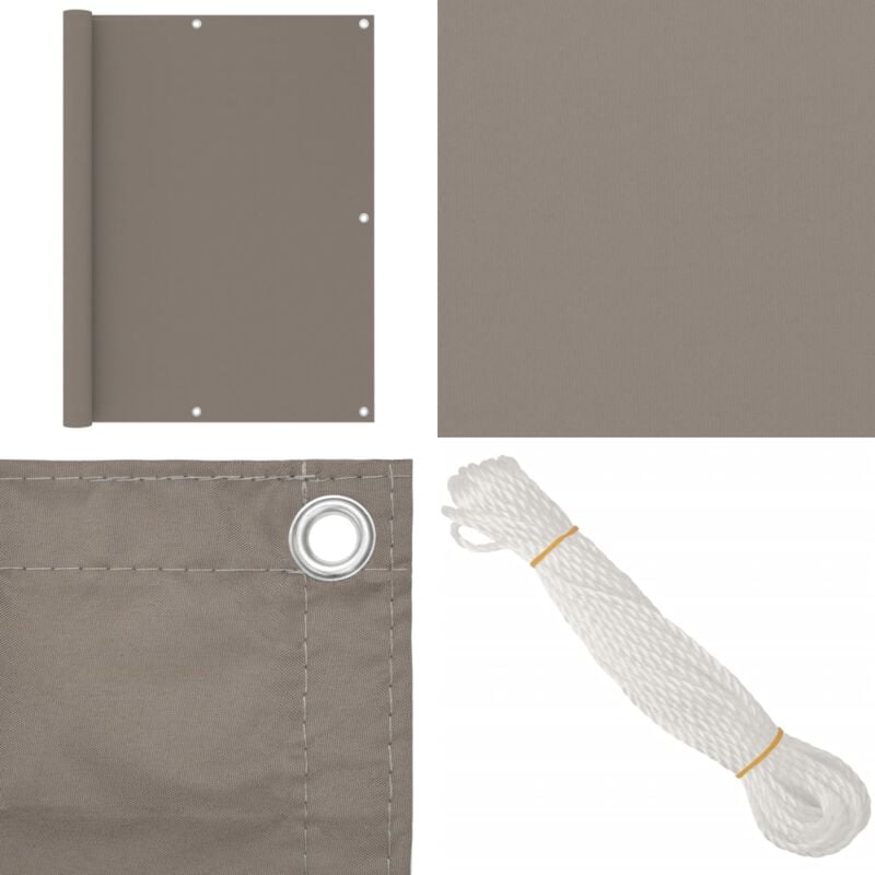 Écran de balcon Taupe 120x400 cm Tissu Oxford - Écran De Balcon - Paravent De Balcon - Intimité Balcon - Protection Solaire Balcon - Voile D'ombrage