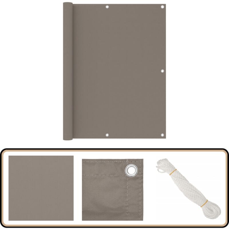 Écran de balcon Taupe 120x400 cm Tissu Oxford - Écran De Balcon - Paravent De Balcon - Intimité Balcon - Protection Solaire Balcon - Voile D'ombrage