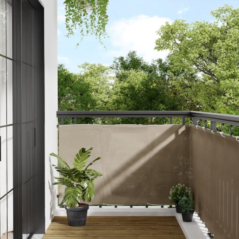 Écran de balcon taupe 90x800 cm 100% polyester oxford