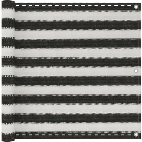 Écran de balcon,Brise-vue UV Protection en PEHD 90 x 600 cm Anthracite et blanc -12572