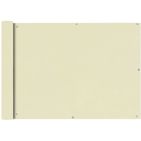 Écran de balcon,Brise-vue UV Protection en tissu Oxford 75x600 cm Crème -46179 - Crème