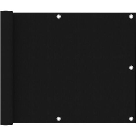 Écran de balcon,Brise-vue UV Protection Noir 75x600 cm Tissu Oxford -59704