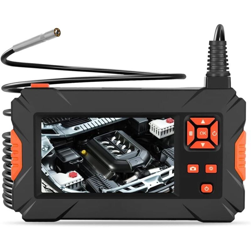 Cran De Caméra à Endoscope Industriel Portable 4,3 '', IP67 Imperméable De Borescope 3,9 Mm, Câble Dur avec des Lumières led Réglables, pour