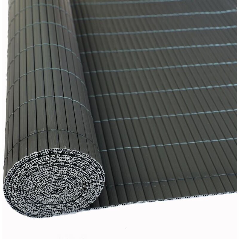 Estexo - Tapis d'intimité en pvc pour clôture de balcon gris 1,6x9 m