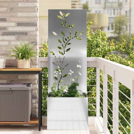 Écran de confidentialité de jardin Floral Argent 50 x 140 cm vidaXL