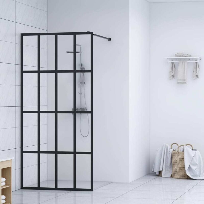 vidaXL Duschwand für Walk-in Dusche Klares Sicherheitsglas 90x195 cm
