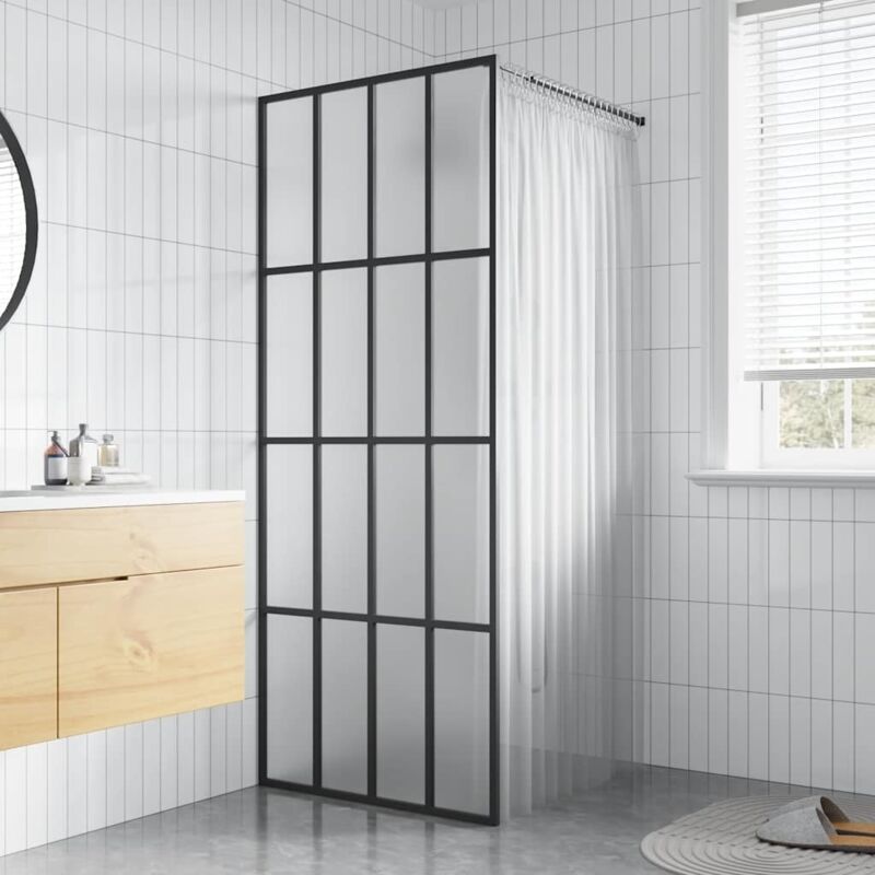 vidaXL Duschwand für Walk-in Dusche Mattes Sicherheitsglas 80x195 cm
