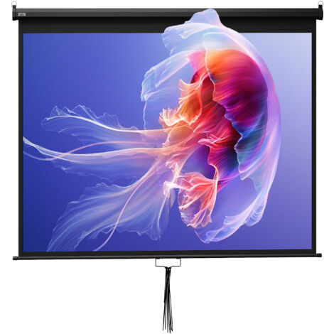 Écran de Projection 120" 4:3 HD 4K, Support Métallique, Hauteur Réglable à la Main, 244x183cm, Noir