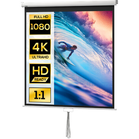 Écran de projection 85 pouces 1:1 4K HD 162,5x8x162 cm pour vidéoprojecteur TV Home Cinéma