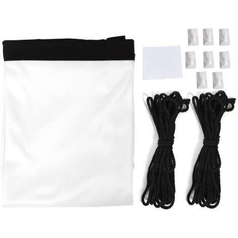 Écran de Projection Portable 100 Pouces, Blanc, 100% Polyester Renforcé, Pliable et Doux