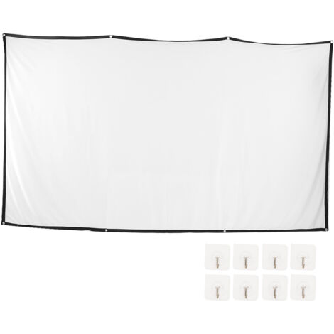 Écran de Projection Portable 120 Pouces Double Face Anti-Plis 16:9 pour Cinéma Maison Intérieur Extérieur
