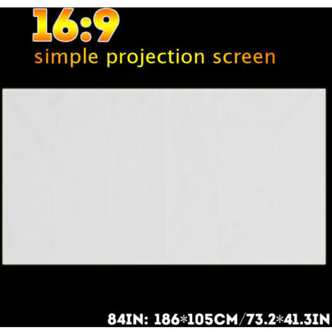 Écran de Projection Portable Blanc 84 Pouces Format 16:9 - Parfait pour Vidéoprojecteur