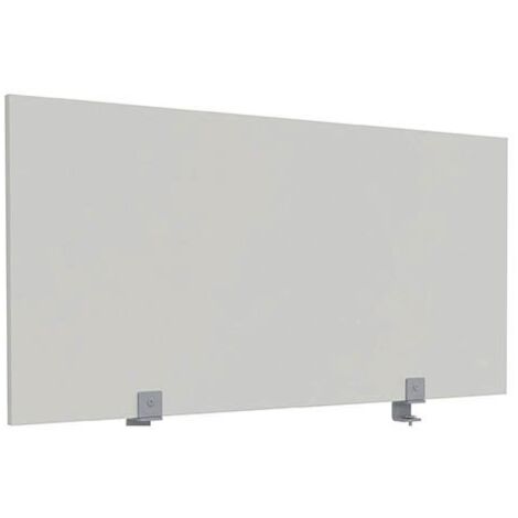 Écran de séparation B-Zen bois antibactérien L 120 x H 60 cm - Gris - avec fixations pour bureau individuel - Maxiburo