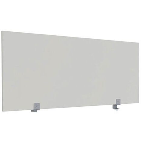 Écran de séparation B-Zen bois antibactérien L 140 x H 60 cm - Gris - avec fixations pour bureau individuel - Maxiburo