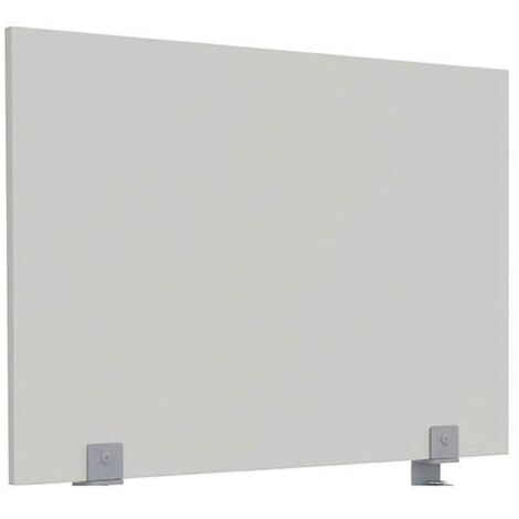 Écran de séparation B-Zen bois antibactérien L 80 x H 60 cm - Gris - avec fixations pour bureau individuel - Maxiburo