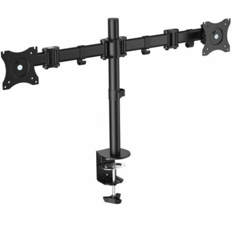 Écran de support pour table à deux bras 2 Écrans 13-27 Bras inclinables et pivotants sur 360º max. Vesa 100x100 Hata 8kg
