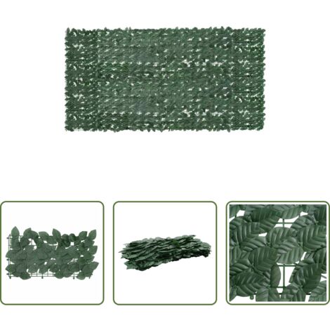 Écran de terrasse -  Écran de balcon avec feuilles vert foncé 300x150 cm