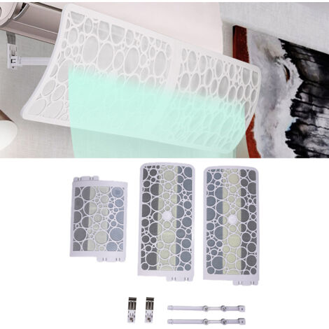 [Écran de Vent pour Climatiseur] Écran Régulateur d'Air 1200mm Anti-Direct Déflecteur Baffle 300° Adjustable Purificateur 3 Filtres Coton