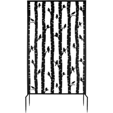 Écran d\'intimité avec motif d\'oiseau - Noir - L 100,4 x H 186 cm - Livraison gratuite