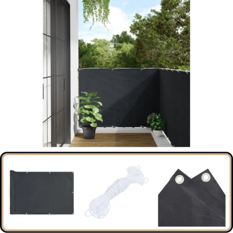 Écran d'intimité de balcon anthracite 400x120 cm PVC - Brise Vue Balcon - Ecran D'intimité - Cloture Balcon - Protection Solaire - Décoration Exterieur