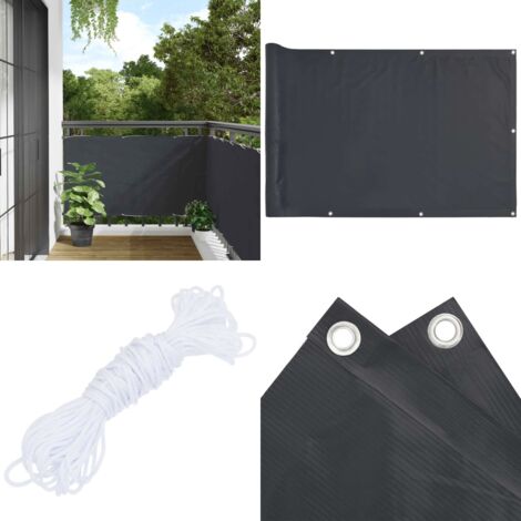 Écran d'intimité de balcon anthracite 400x120 cm PVC - Brise Vue Balcon - Ecran D'intimité - Cloture Balcon - Protection Solaire - Décoration Exterieur - Home & Living