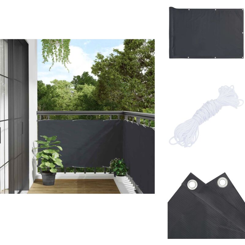 Cran d'intimité de balcon anthracite 800x90 cm pvc - Écran D'intimité Balcon - Brise Vue Balcon - Clôture Balcon - Protection Solaire Balcon